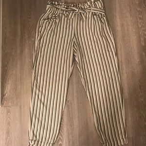 Zara | Paperbag Striped Pants